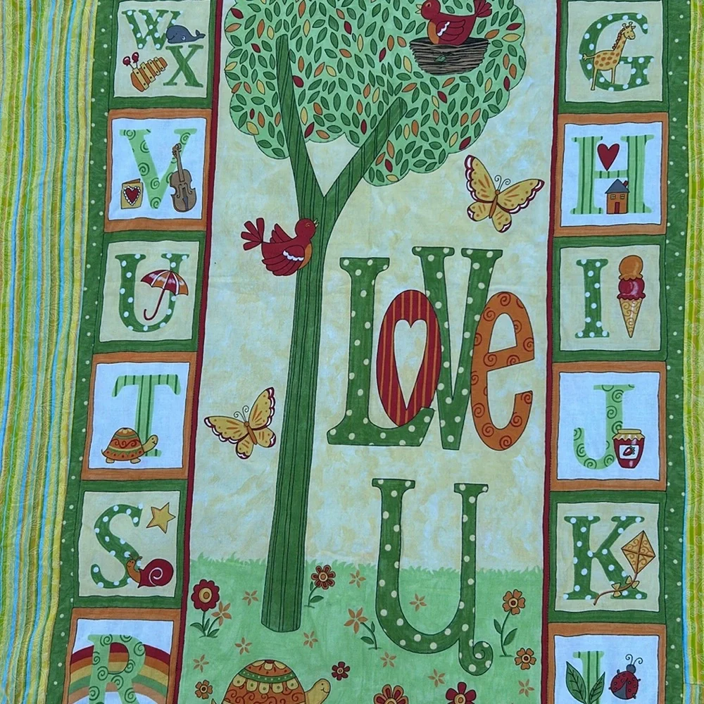 Child Quilt Hand Quilted ABCs Frogs Animals Bugs